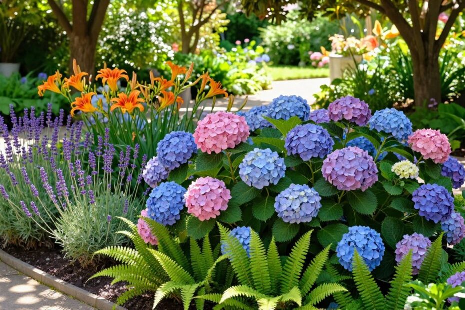 Co posadzić obok hortensji