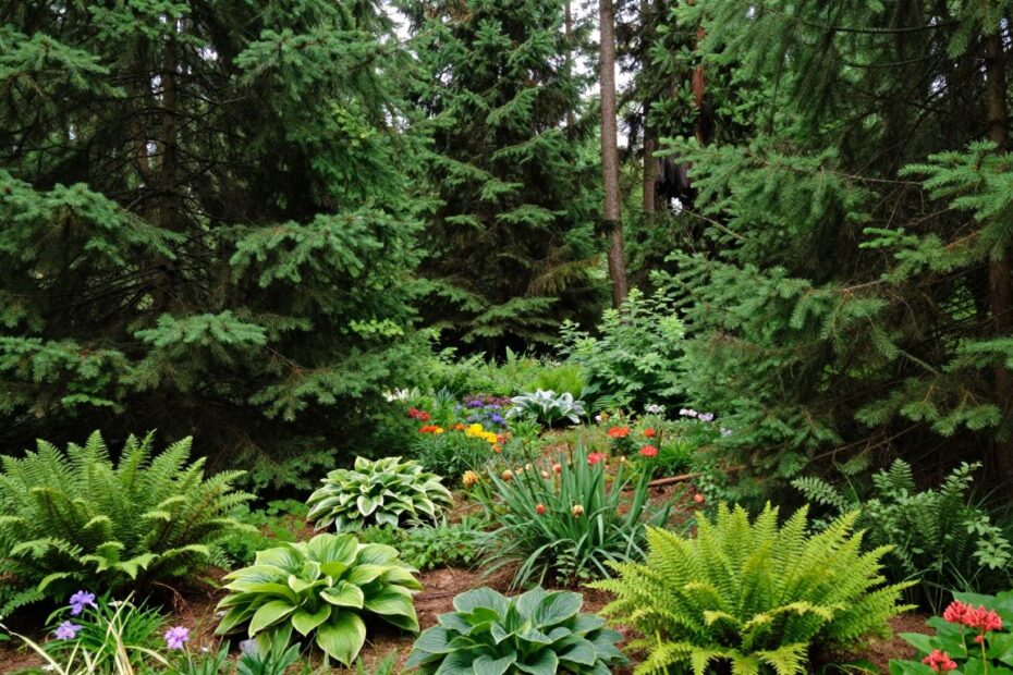 Co posadzić pod świerkami