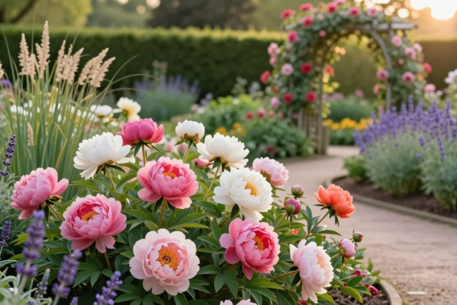 Z czym łączyć piwonie na rabacie