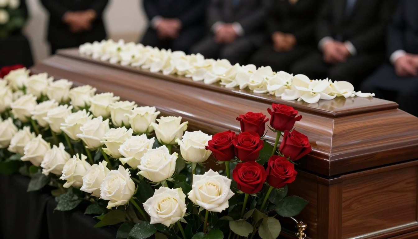 Biała czy czerwona róża na pogrzebie